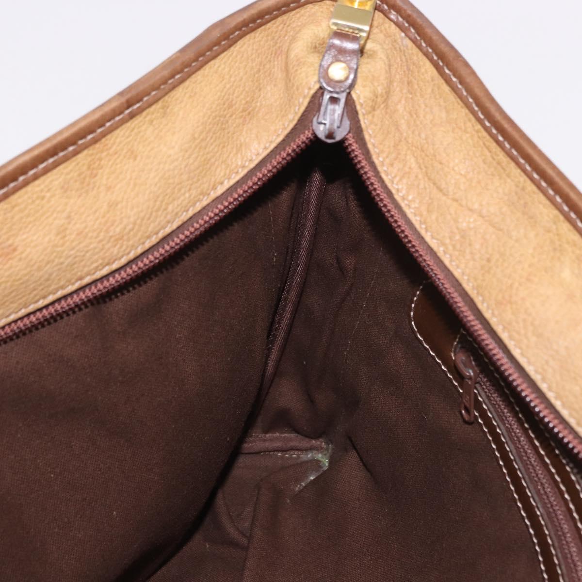 LOEWE Anagram Tote Bag Canvas Beige Gold Auth bs35617