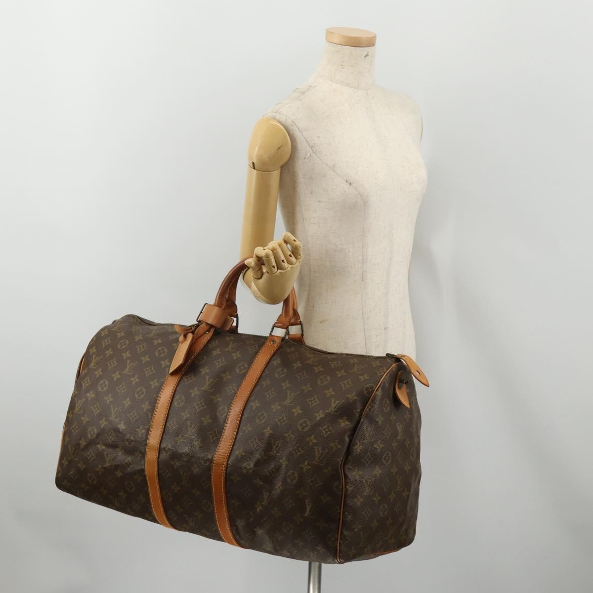 LOUIS VUITTON Monogram Keepall 55 Boston Bag M41424 LV Auth bs35622