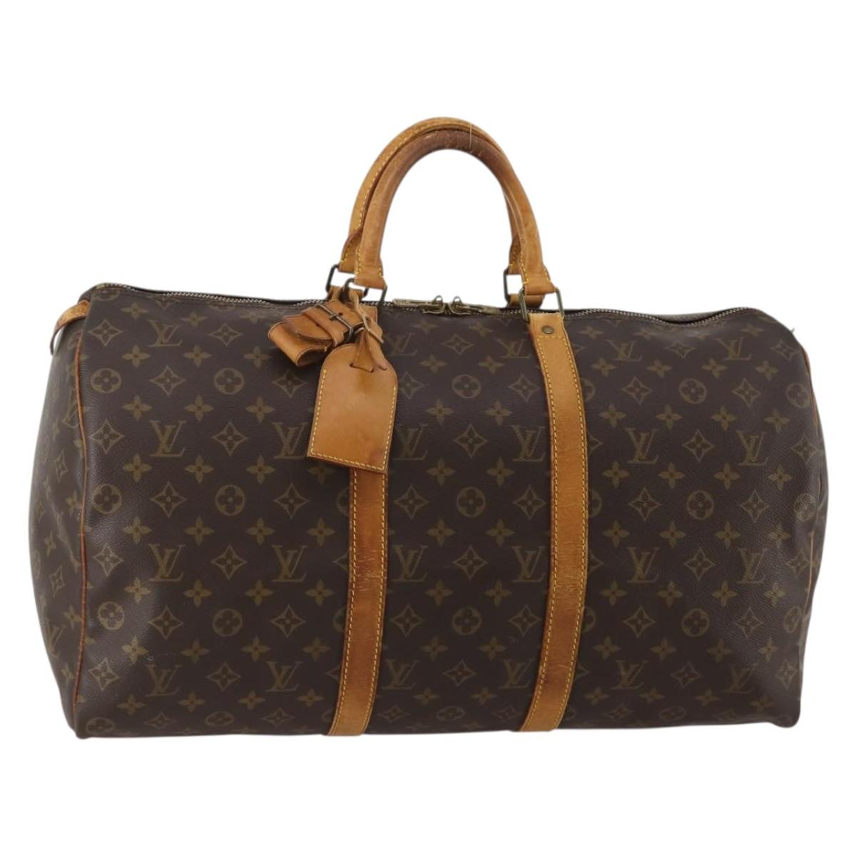 LOUIS VUITTON Monogram Keepall 50 Boston Bag M41426 LV Auth bs35623