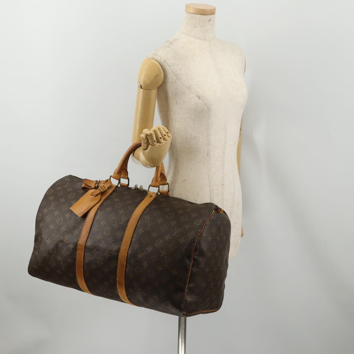 LOUIS VUITTON Monogram Keepall 50 Boston Bag M41426 LV Auth bs35623