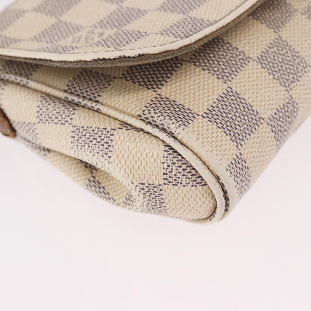 LOUIS VUITTON Damier Azur Favorit PM Shoulder Bag 2way N41277 LV Auth bs35626