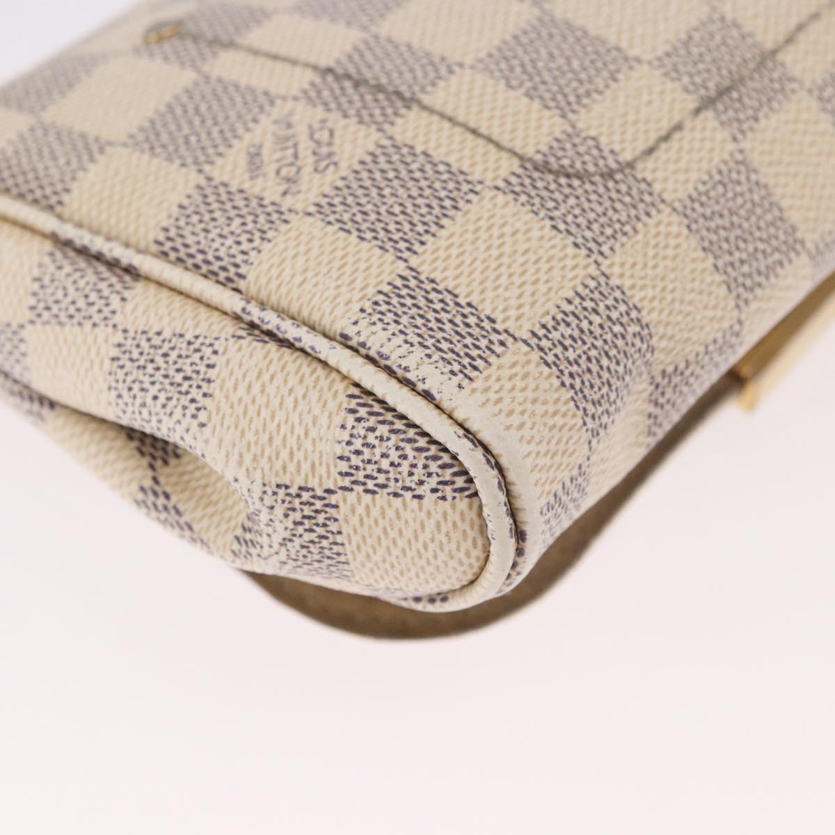 LOUIS VUITTON Damier Azur Favorit PM Shoulder Bag 2way N41277 LV Auth bs35626