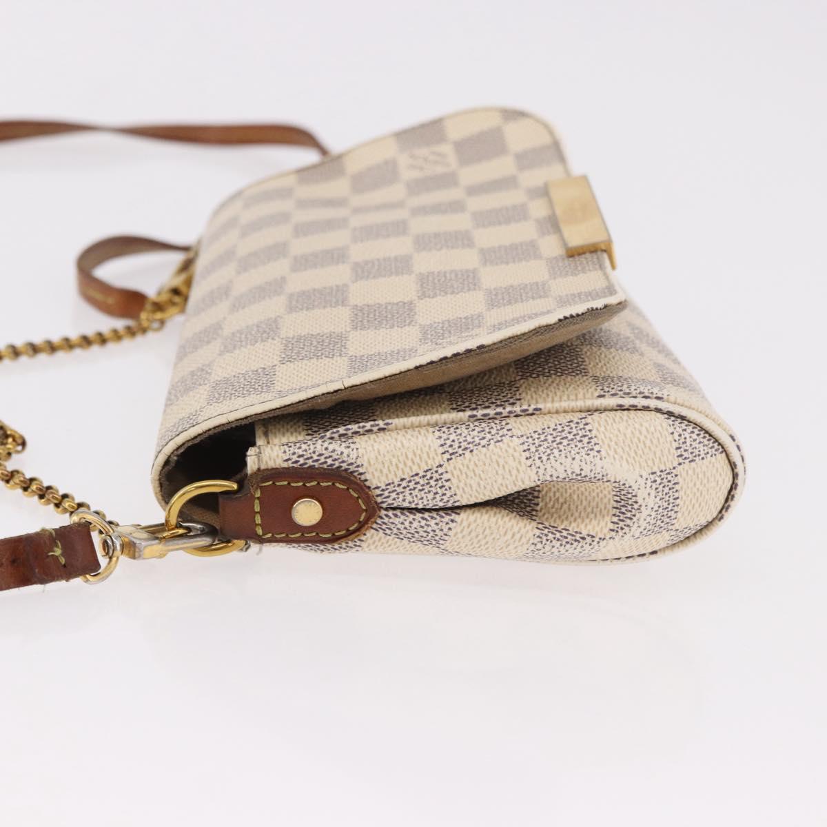 LOUIS VUITTON Damier Azur Favorit PM Shoulder Bag 2way N41277 LV Auth bs35626