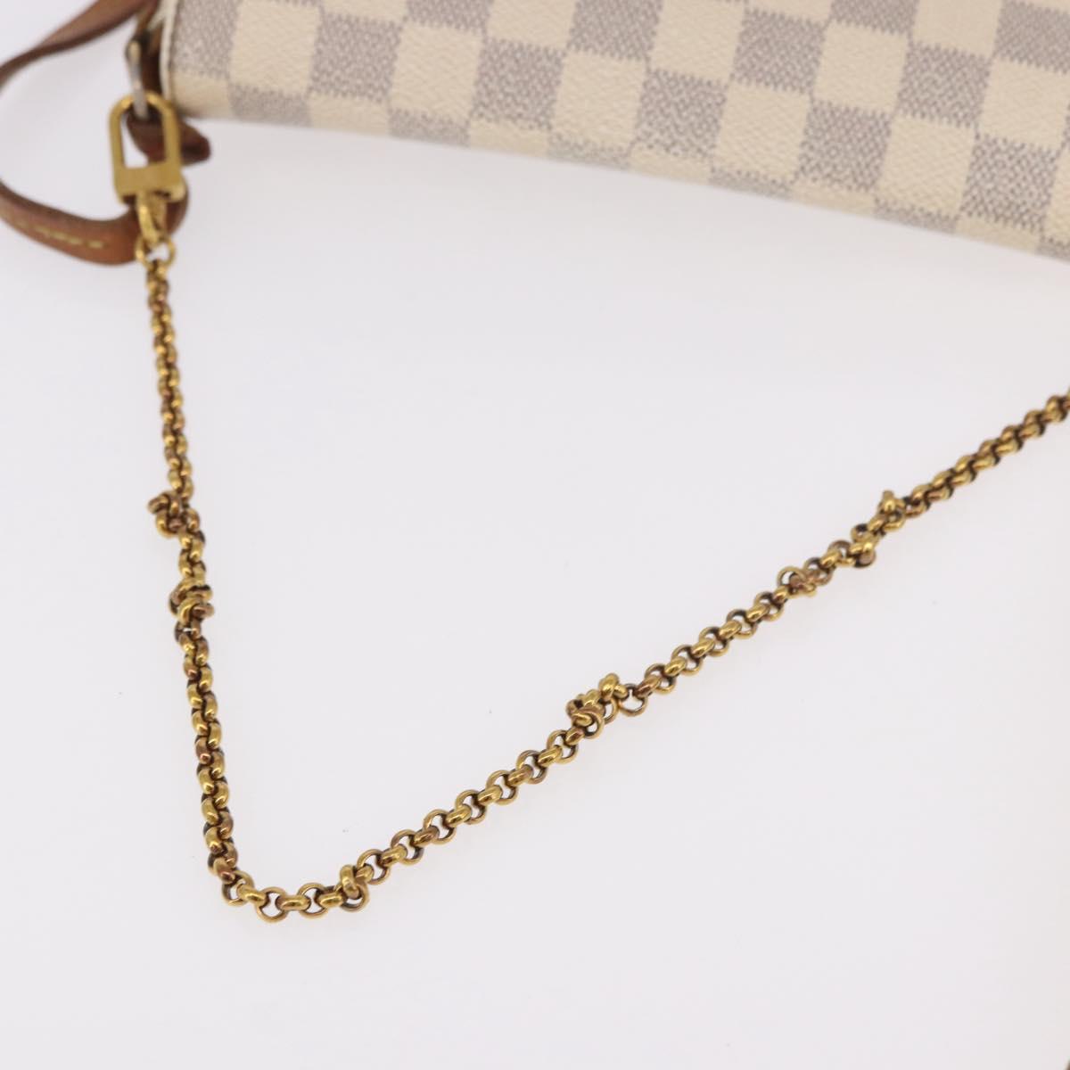 LOUIS VUITTON Damier Azur Favorit PM Shoulder Bag 2way N41277 LV Auth bs35626
