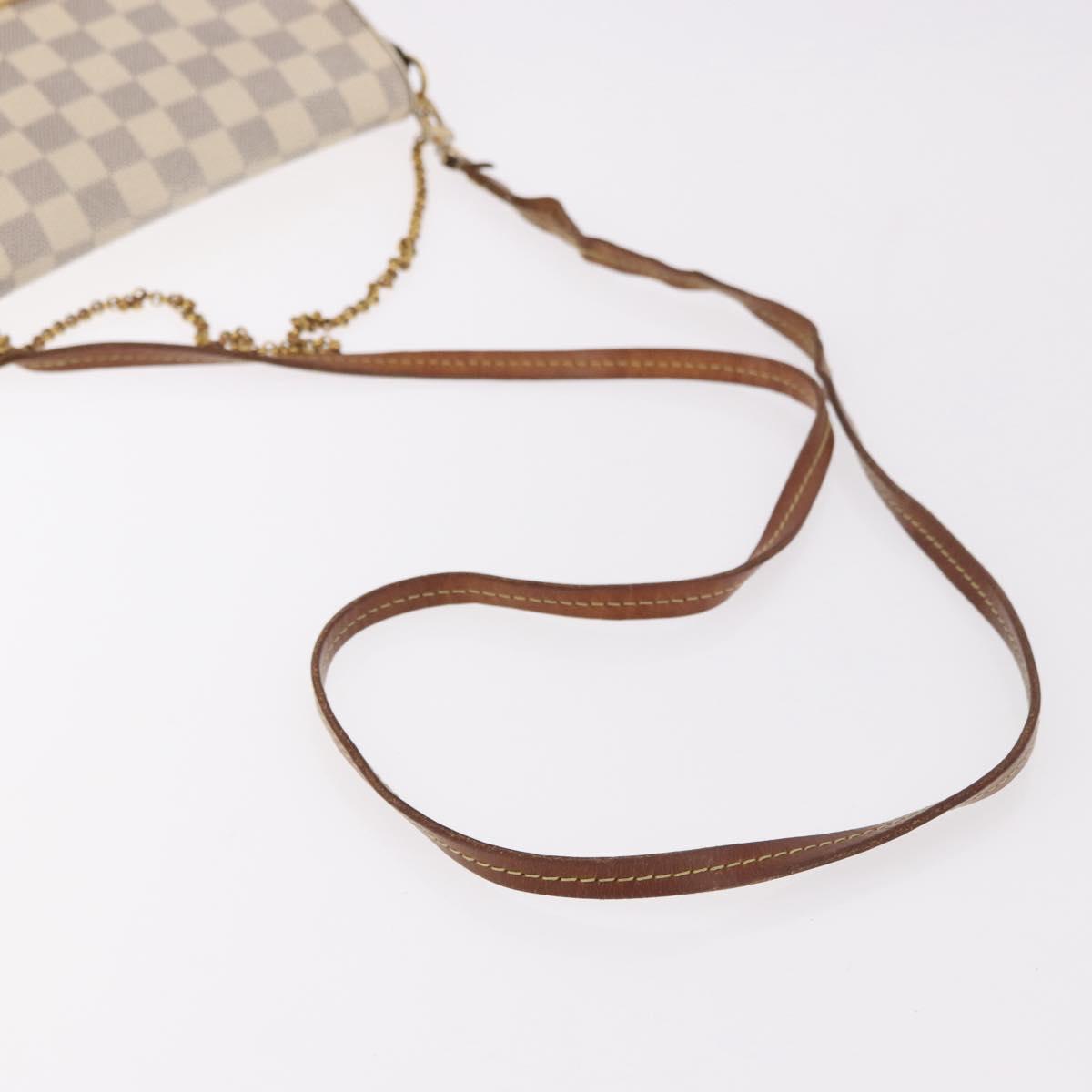 LOUIS VUITTON Damier Azur Favorit PM Shoulder Bag 2way N41277 LV Auth bs35626
