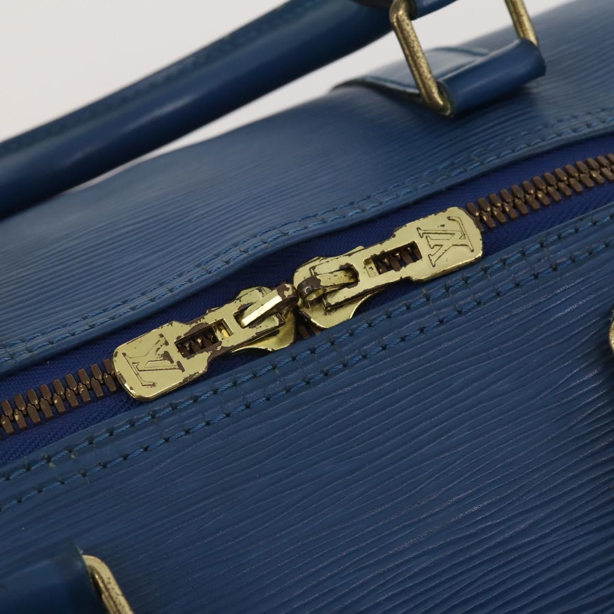 LOUIS VUITTON Epi Keepall 50 Boston Bag Blue M42965 LV Auth bs35627