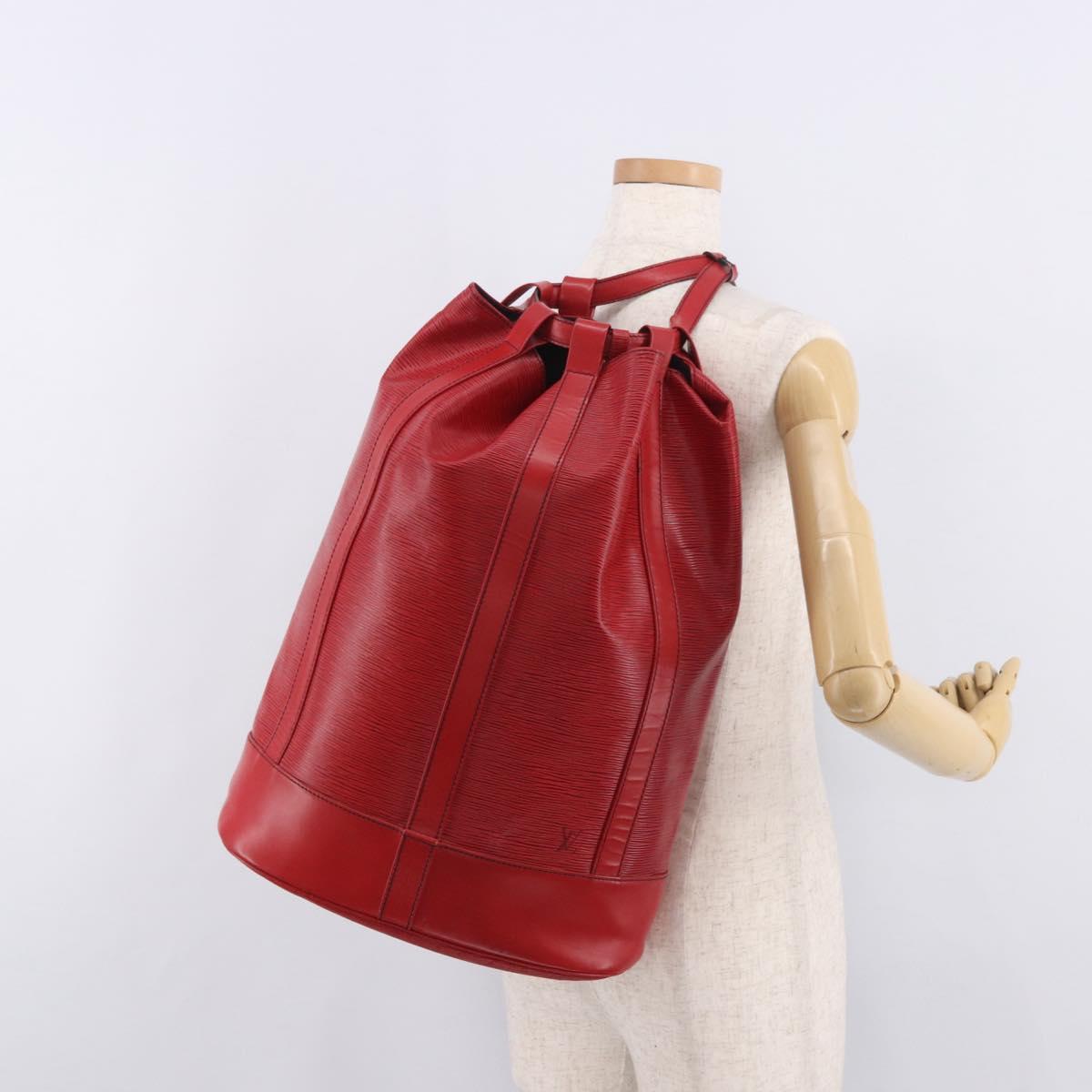 LOUIS VUITTON Epi Randonnee GM Shoulder Bag Red M43087 LV Auth bs35628