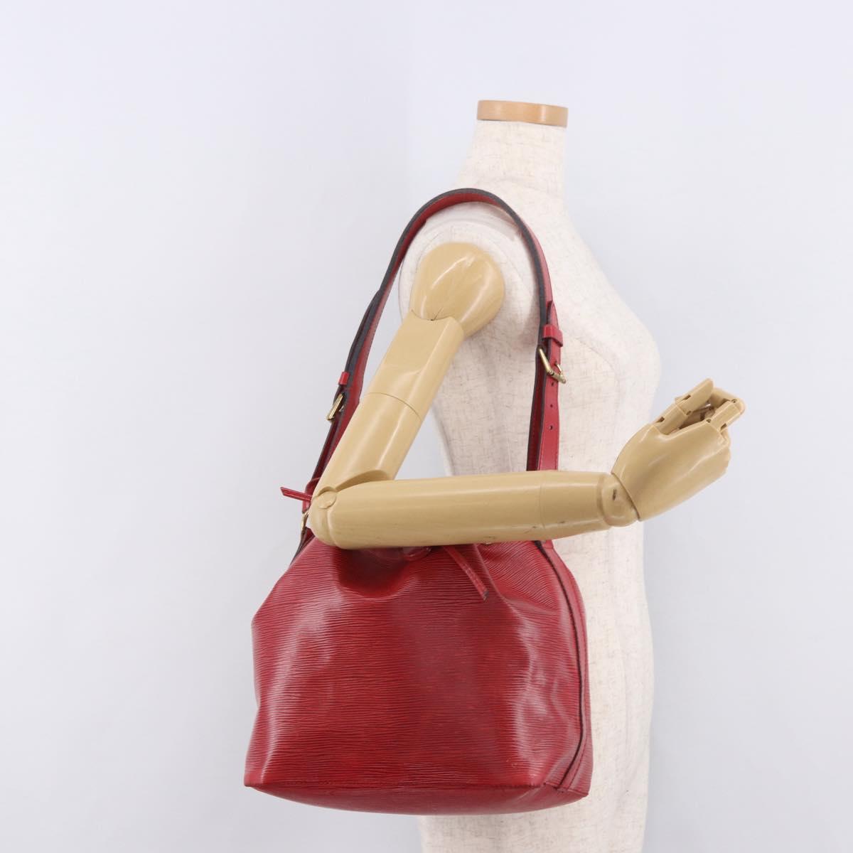 LOUIS VUITTON Epi Petit Noe Shoulder Bag Red M44107 LV Auth bs35629