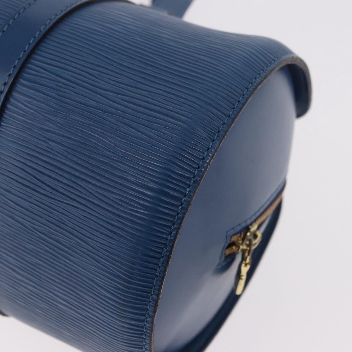 LOUIS VUITTON Epi Soufflot Hand Bag Blue M52225 LV Auth bs35630