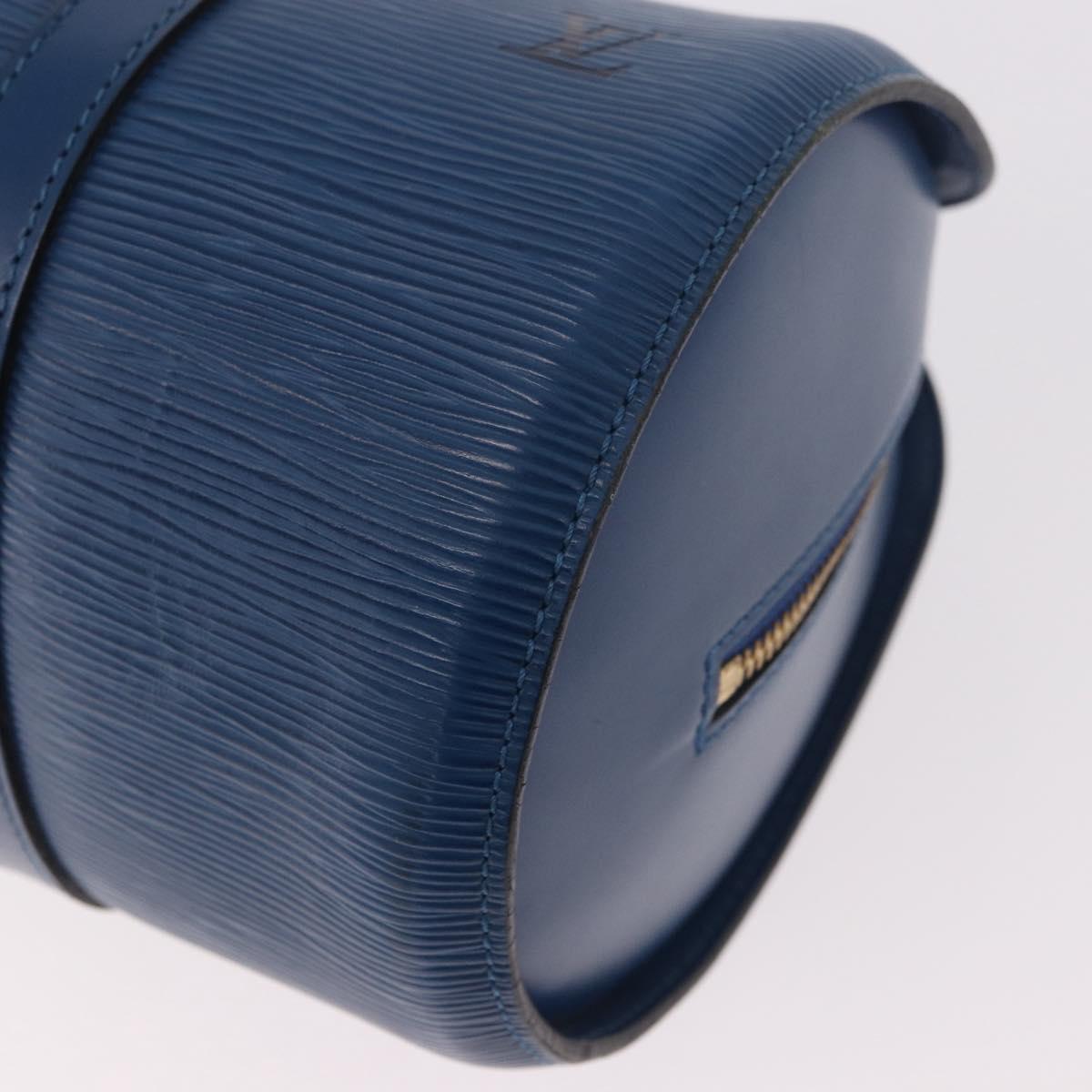 LOUIS VUITTON Epi Soufflot Hand Bag Blue M52225 LV Auth bs35630