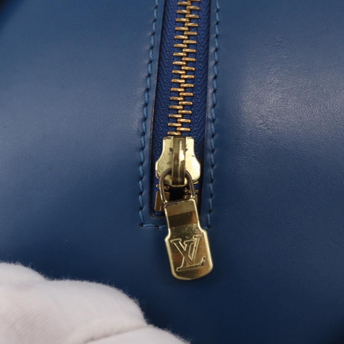 LOUIS VUITTON Epi Soufflot Hand Bag Blue M52225 LV Auth bs35630