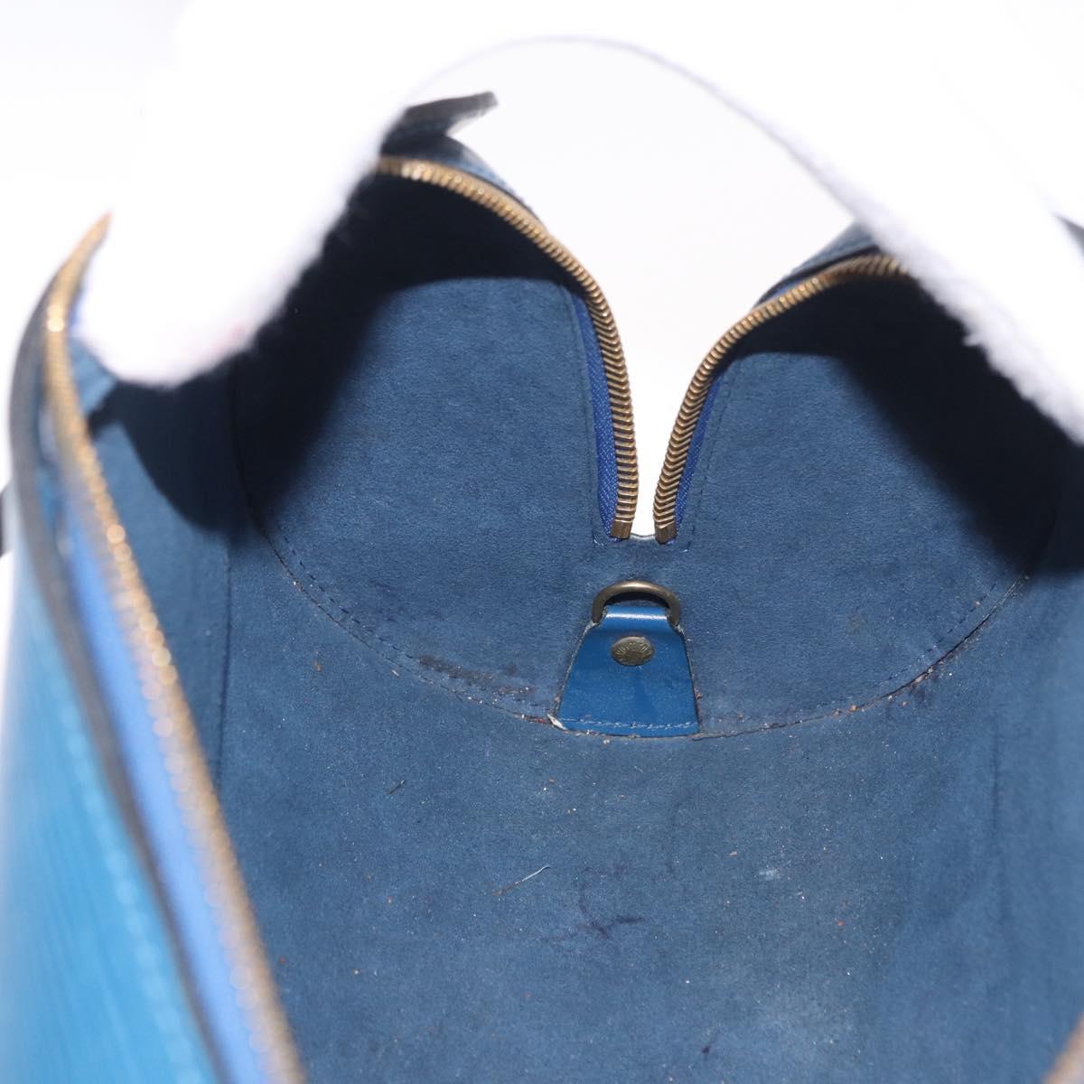 LOUIS VUITTON Epi Soufflot Hand Bag Blue M52225 LV Auth bs35630