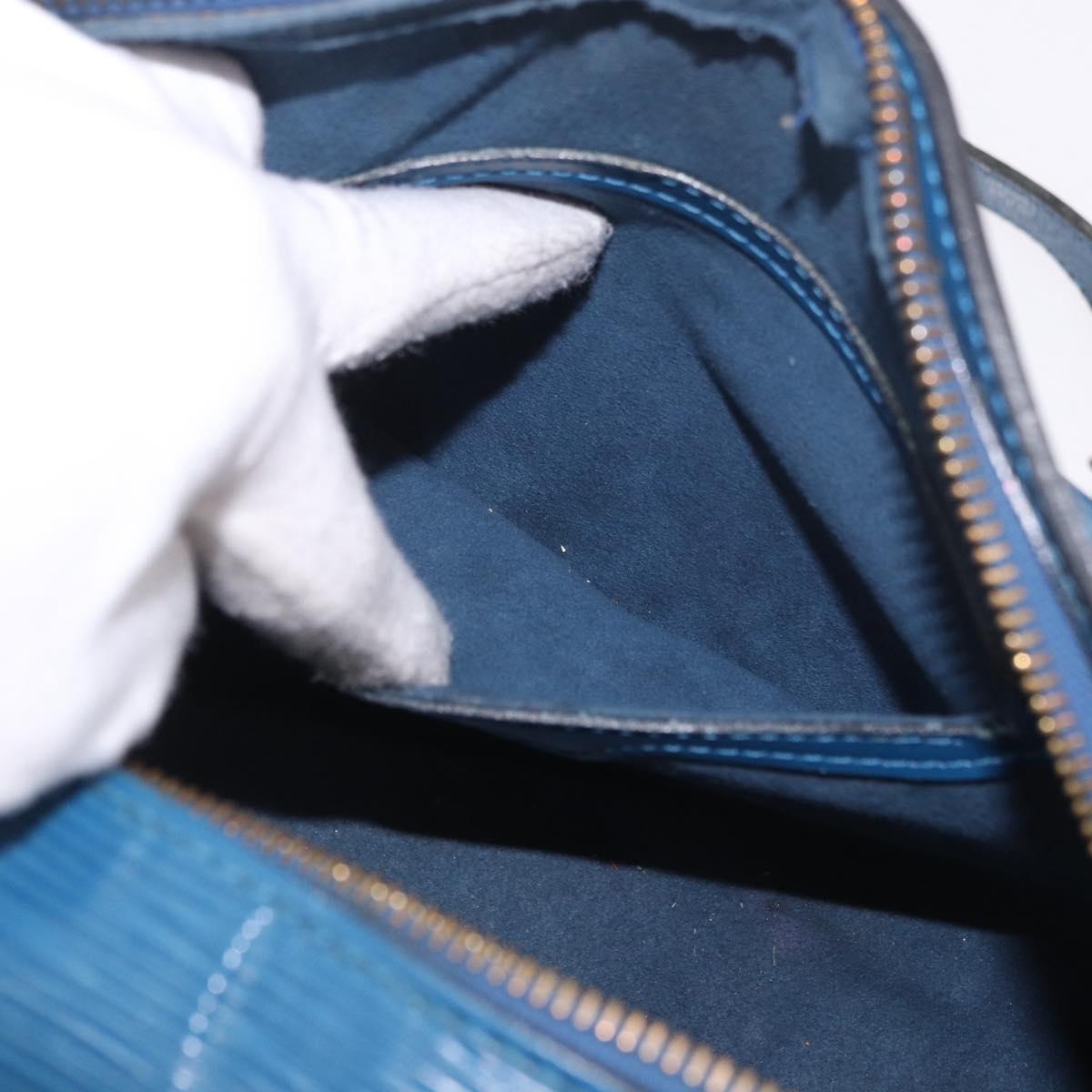 LOUIS VUITTON Epi Soufflot Hand Bag Blue M52225 LV Auth bs35630