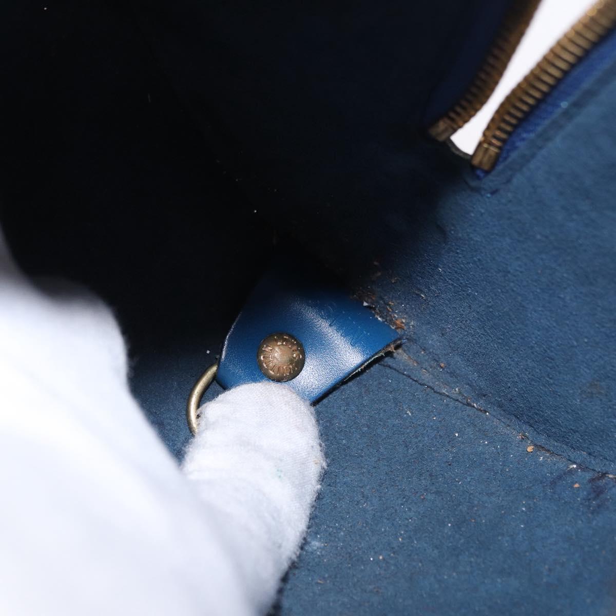 LOUIS VUITTON Epi Soufflot Hand Bag Blue M52225 LV Auth bs35630