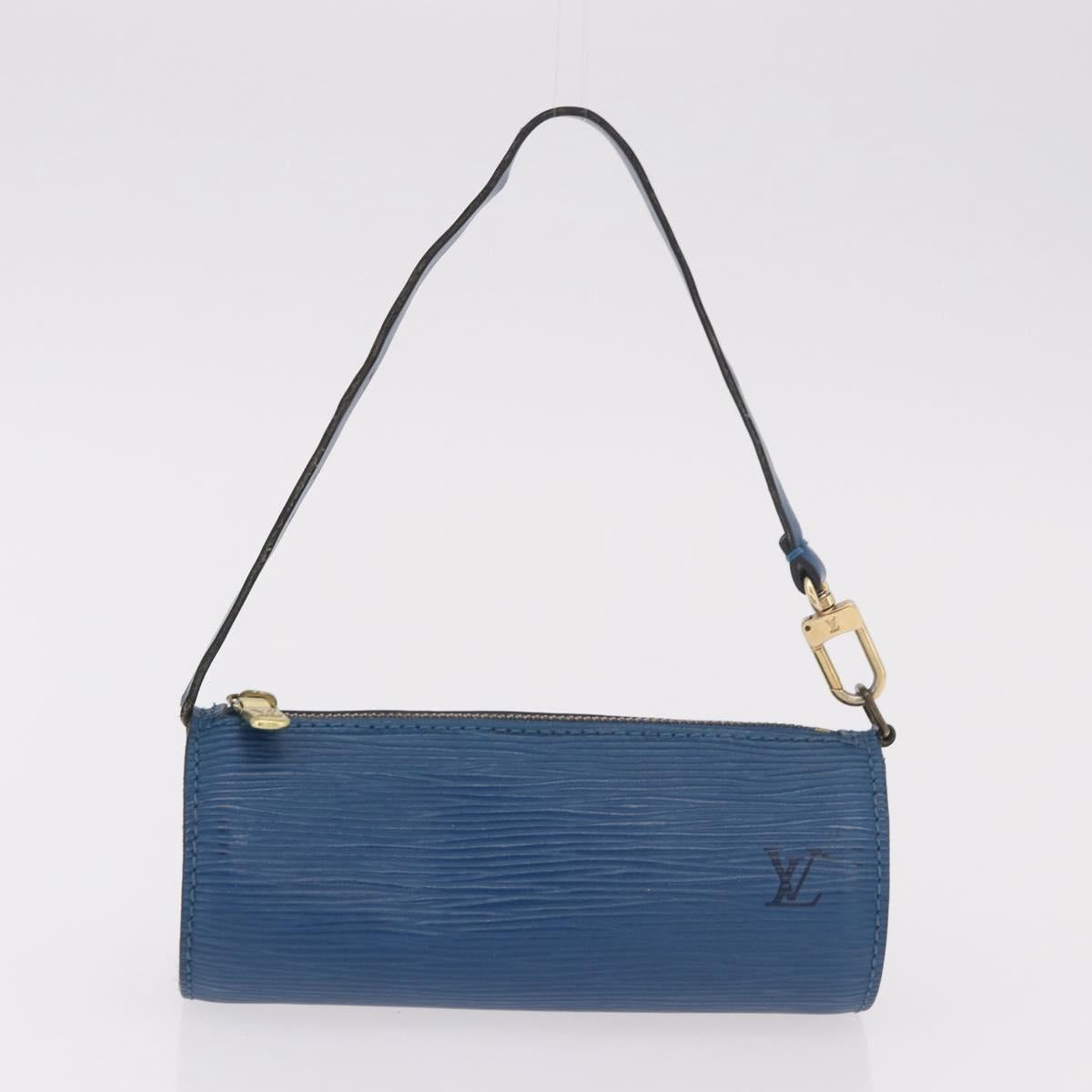 LOUIS VUITTON Epi Soufflot Hand Bag Blue M52225 LV Auth bs35630