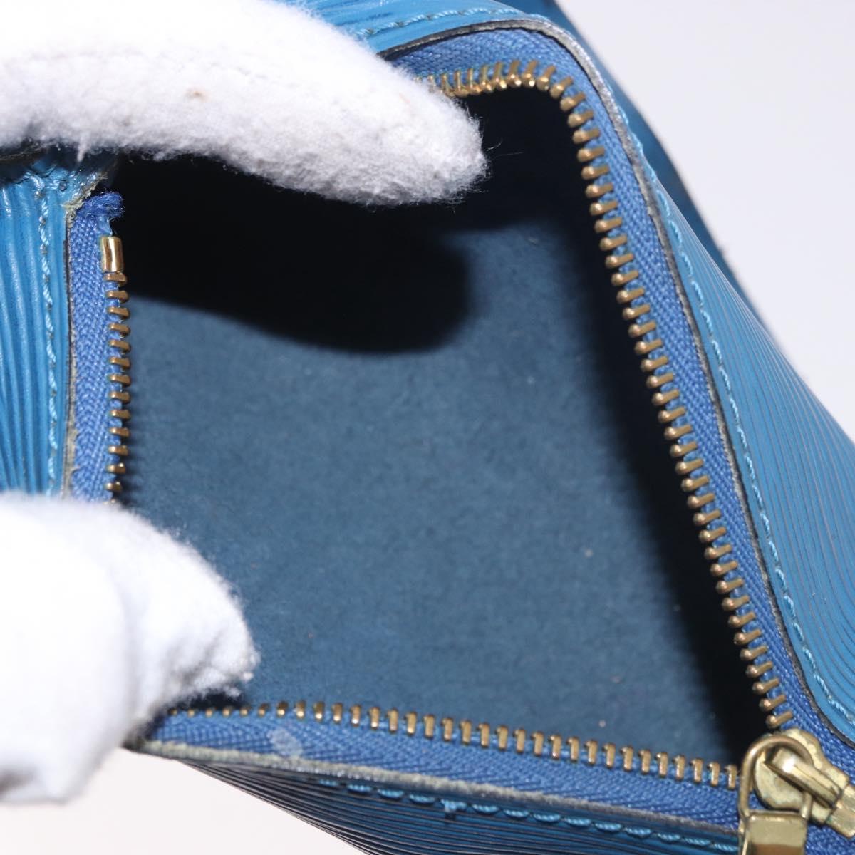 LOUIS VUITTON Epi Soufflot Hand Bag Blue M52225 LV Auth bs35630