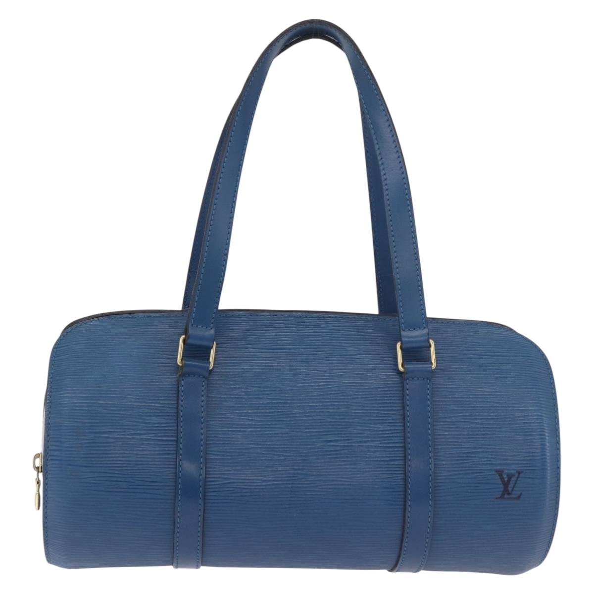 LOUIS VUITTON Epi Soufflot Hand Bag Blue M52225 LV Auth bs35630