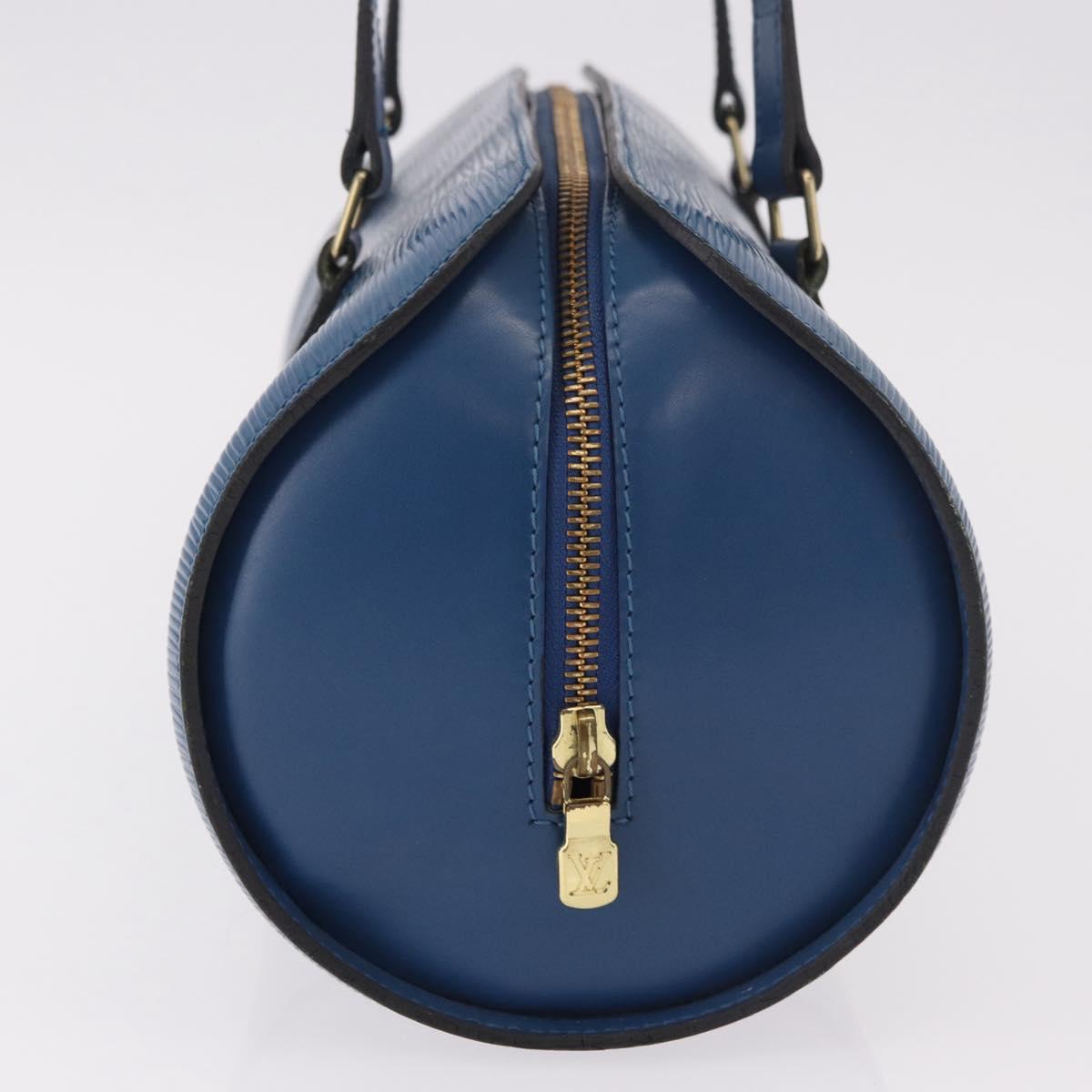 LOUIS VUITTON Epi Soufflot Hand Bag Blue M52225 LV Auth bs35630