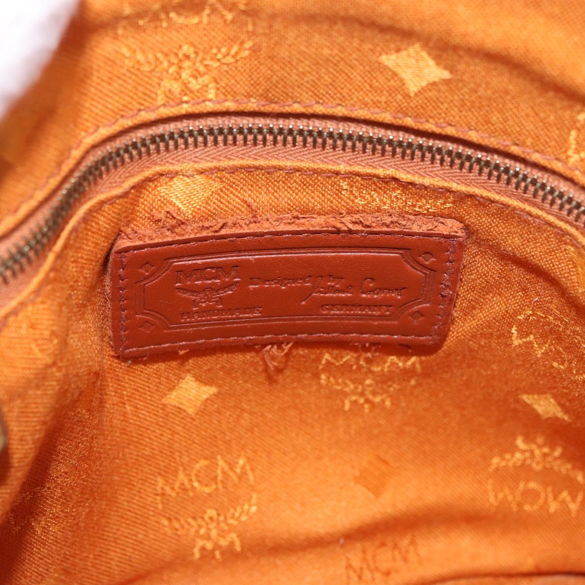 MCM Vicetos Logogram Hand Bag PVC Leather 2way Brown Gold Auth bs35639