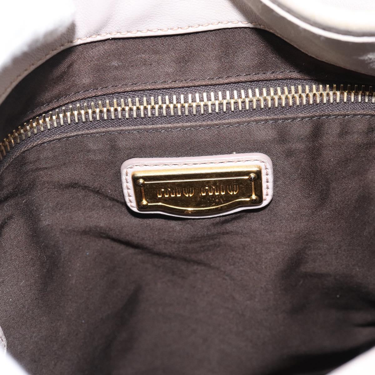 Miu Miu Matelasse Shoulder Bag Leather 2way Pink Gold Auth bs35641