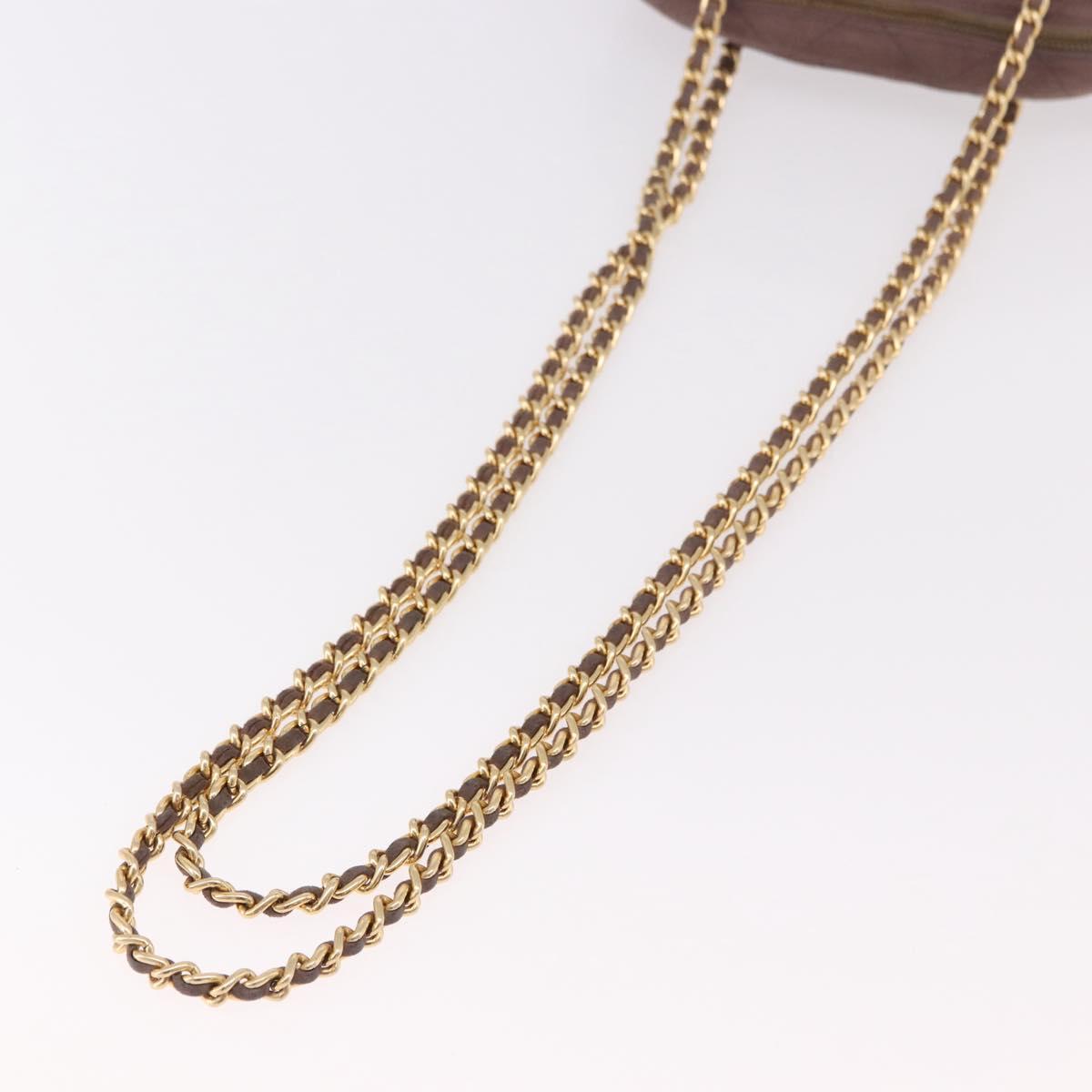 PRADA Chain Shoulder Bag Suede Purple Gold Auth bs35642A