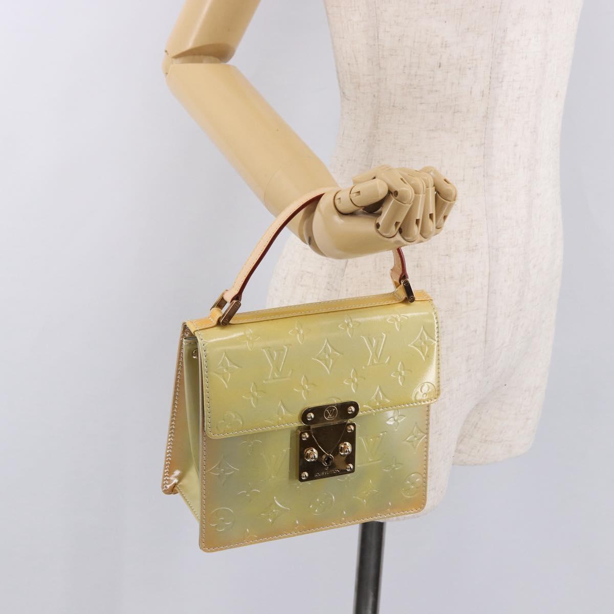 LOUIS VUITTON Monogram Vernis Spring Street Hand Bag Gris M91029 Auth bs35645A