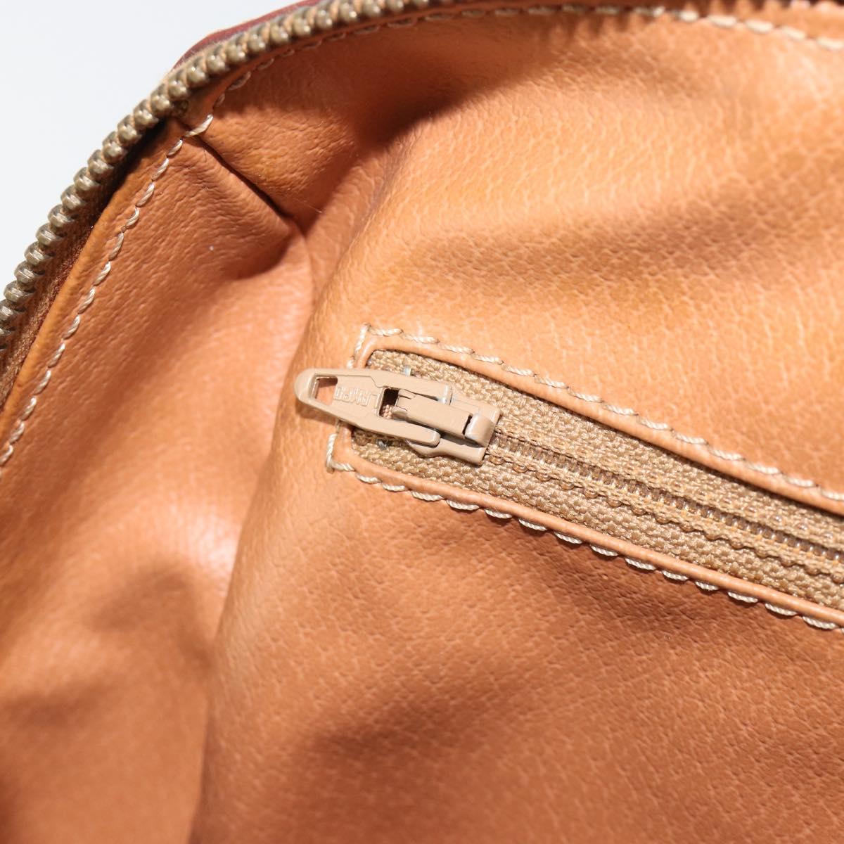 CELINE Macadam Canvas Hand Bag PVC Leather Brown Gold Auth bs35649
