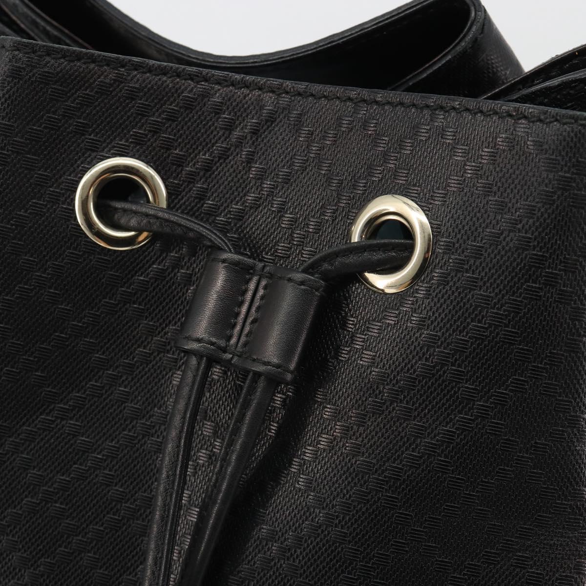 GUCCI Purse Shoulder Bag Leather PVC Black Gold 354228 Auth bs35651