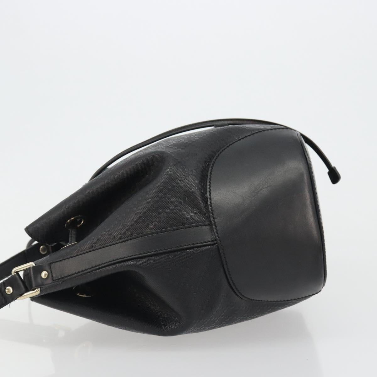 GUCCI Purse Shoulder Bag Leather PVC Black Gold 354228 Auth bs35651