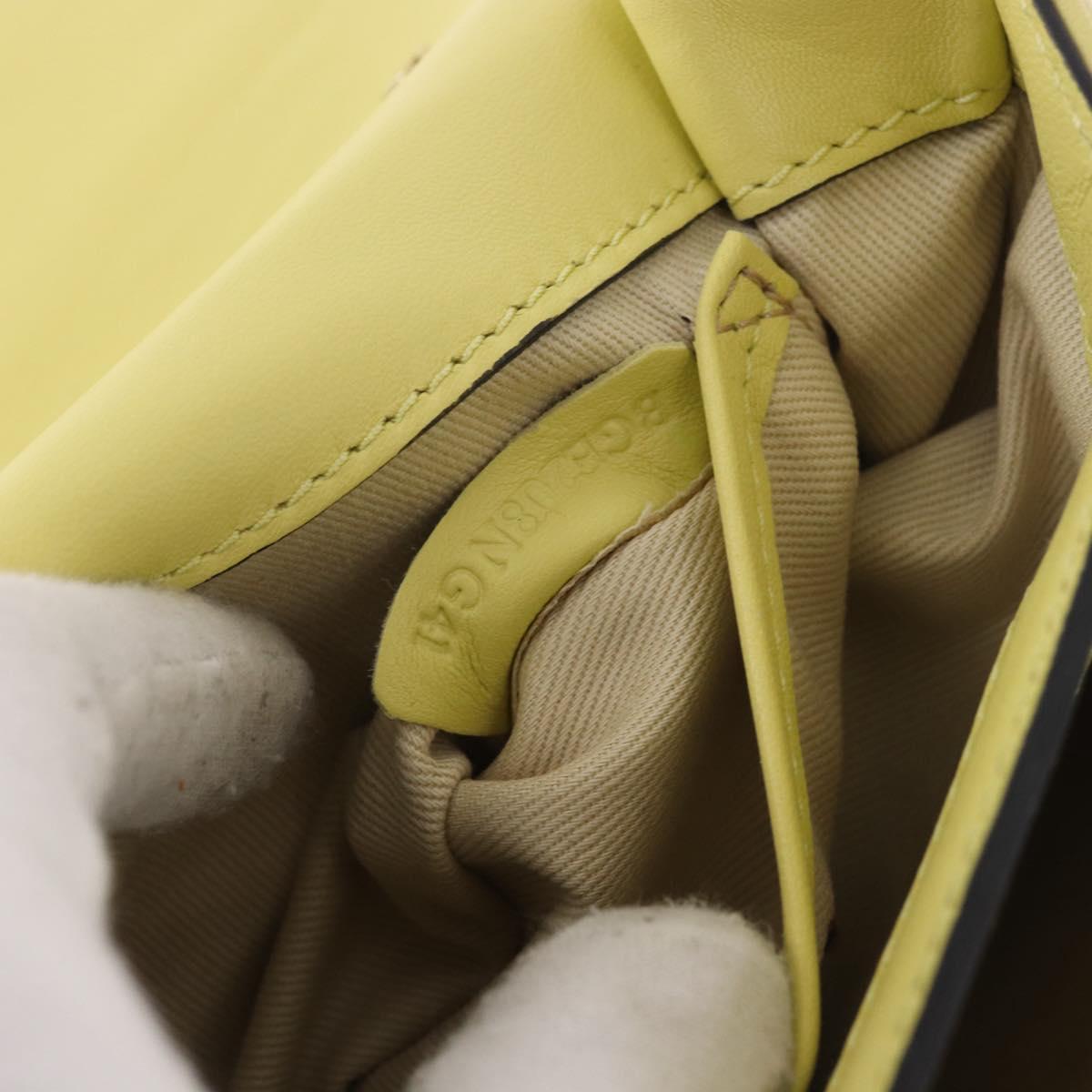 VALENTINO Chain Shoulder Bag Leather Yellow Gold Auth bs35654V