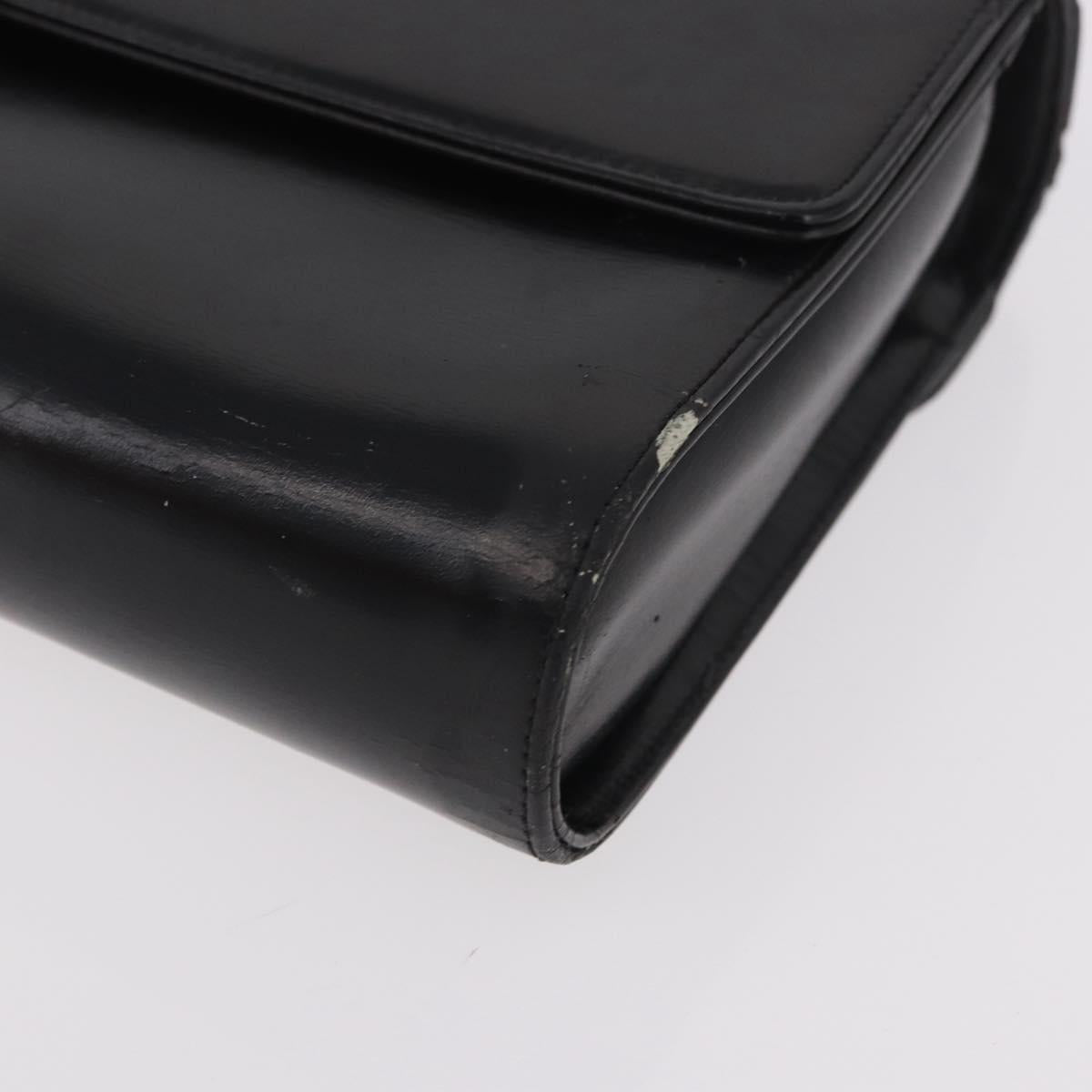 Christian Dior Hand Bag Leather Black Gold Auth bs35657