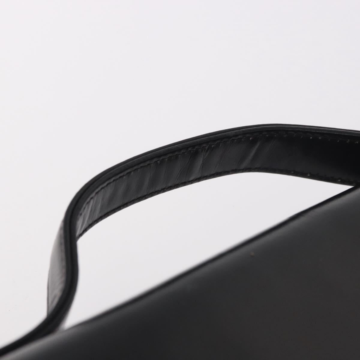 Christian Dior Hand Bag Leather Black Gold Auth bs35657