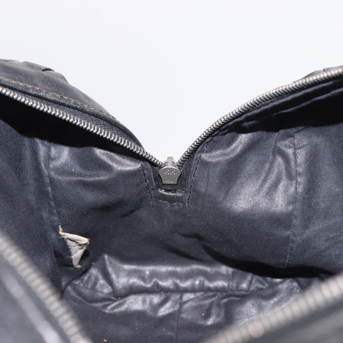 BOTTEGA VENETA INTRECCIATO Clutch Bag Leather Black 174361 Auth bs35658