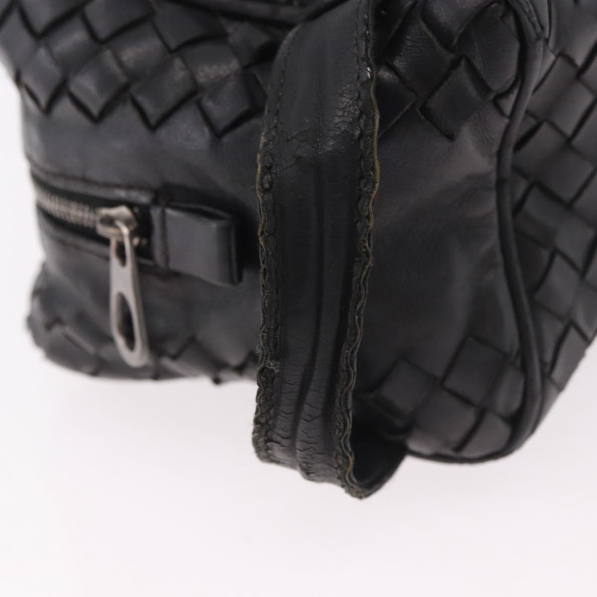 BOTTEGA VENETA INTRECCIATO Clutch Bag Leather Black 174361 Auth bs35658
