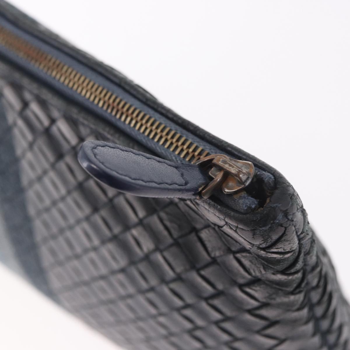 BOTTEGA VENETA INTRECCIATO Clutch Bag Leather Navy Auth bs35660