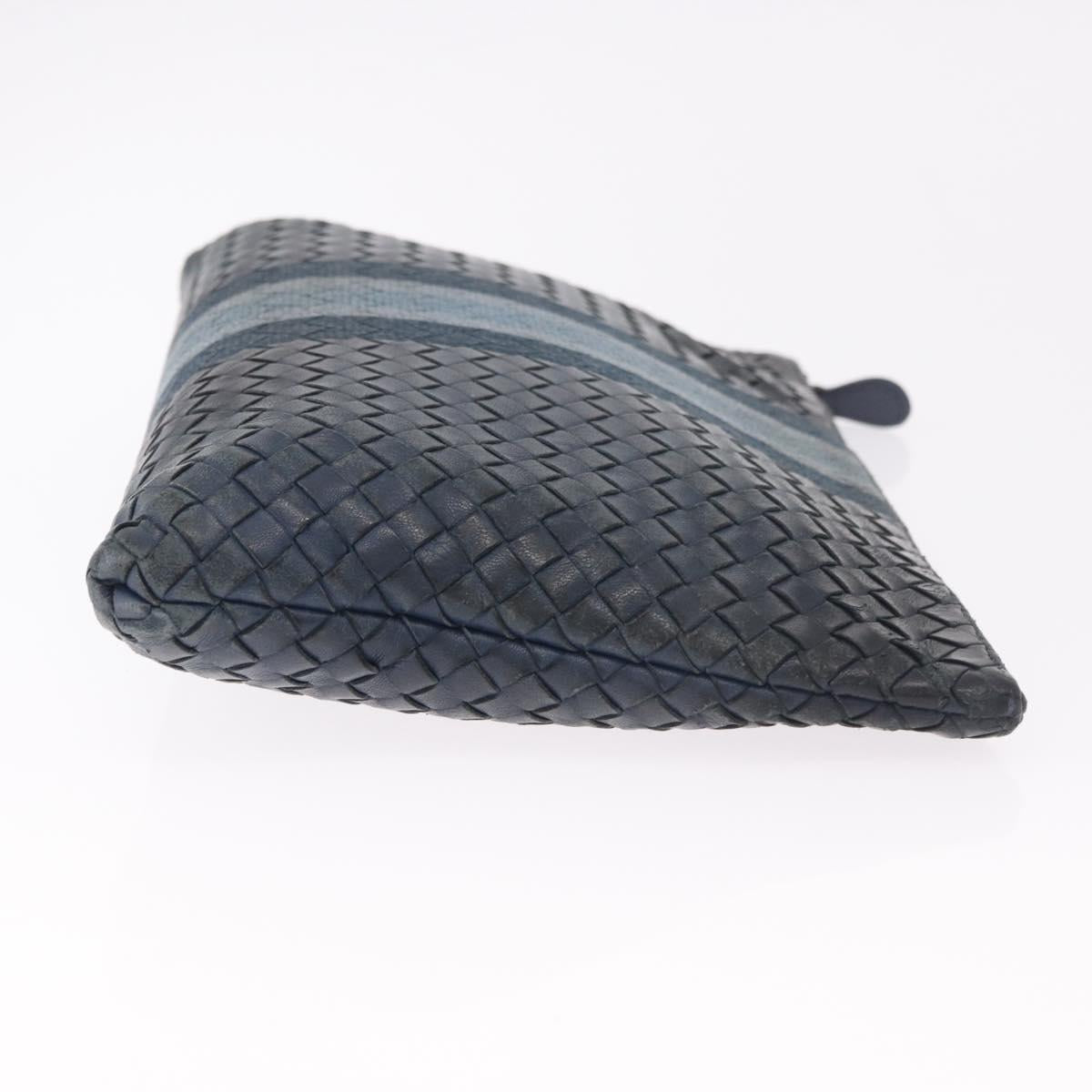 BOTTEGA VENETA INTRECCIATO Clutch Bag Leather Navy Auth bs35660