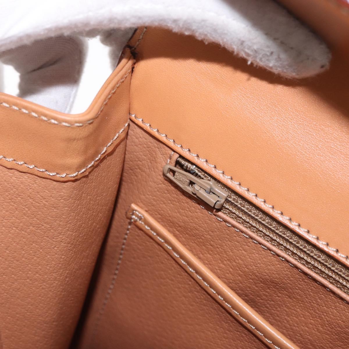 CELINE Macadam Canvas Hand Bag PVC Leather Brown Gold Auth bs35662