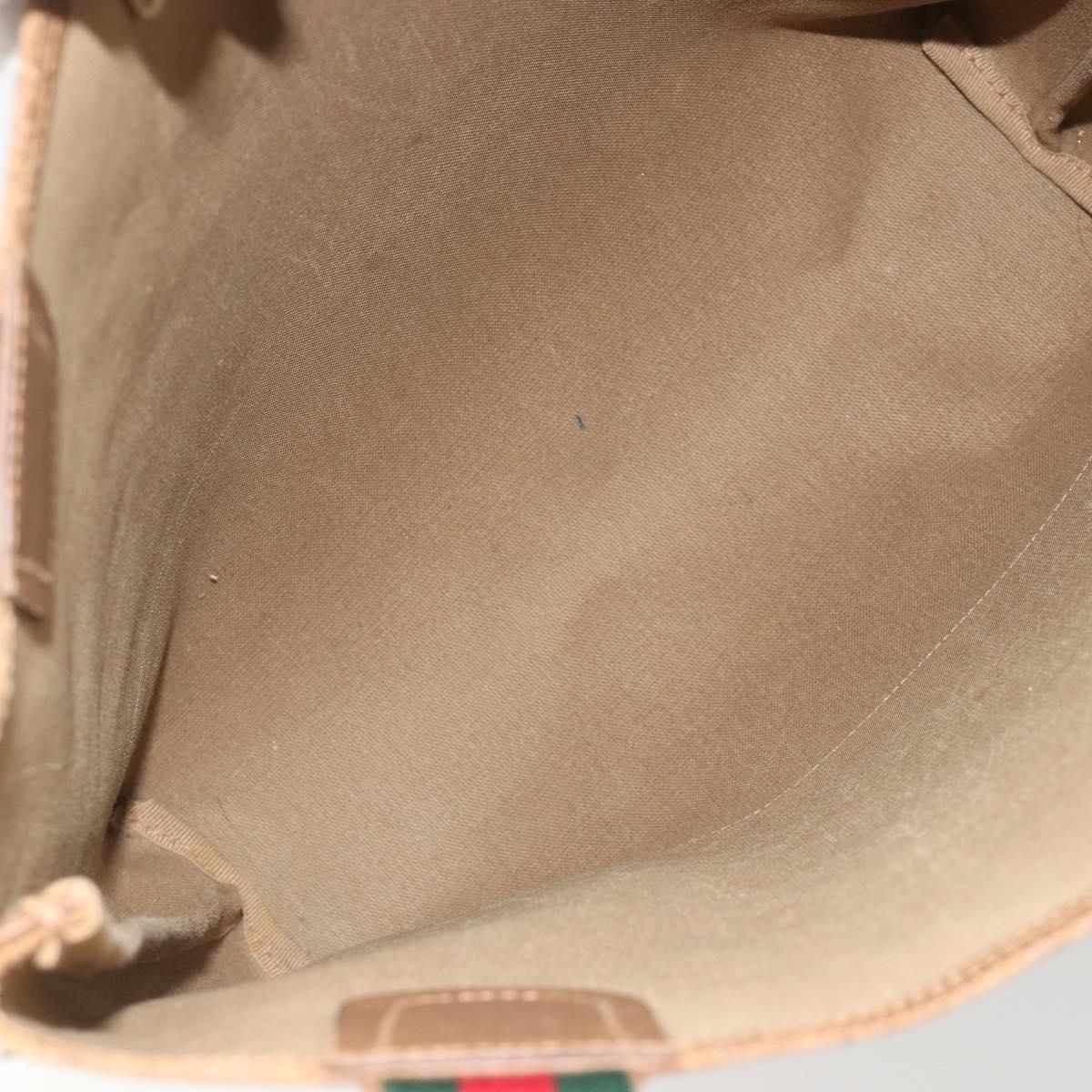 GUCCI GG Supreme Web Sherry Line Tote Bag PVC Beige 39 02 003 Auth bs35666