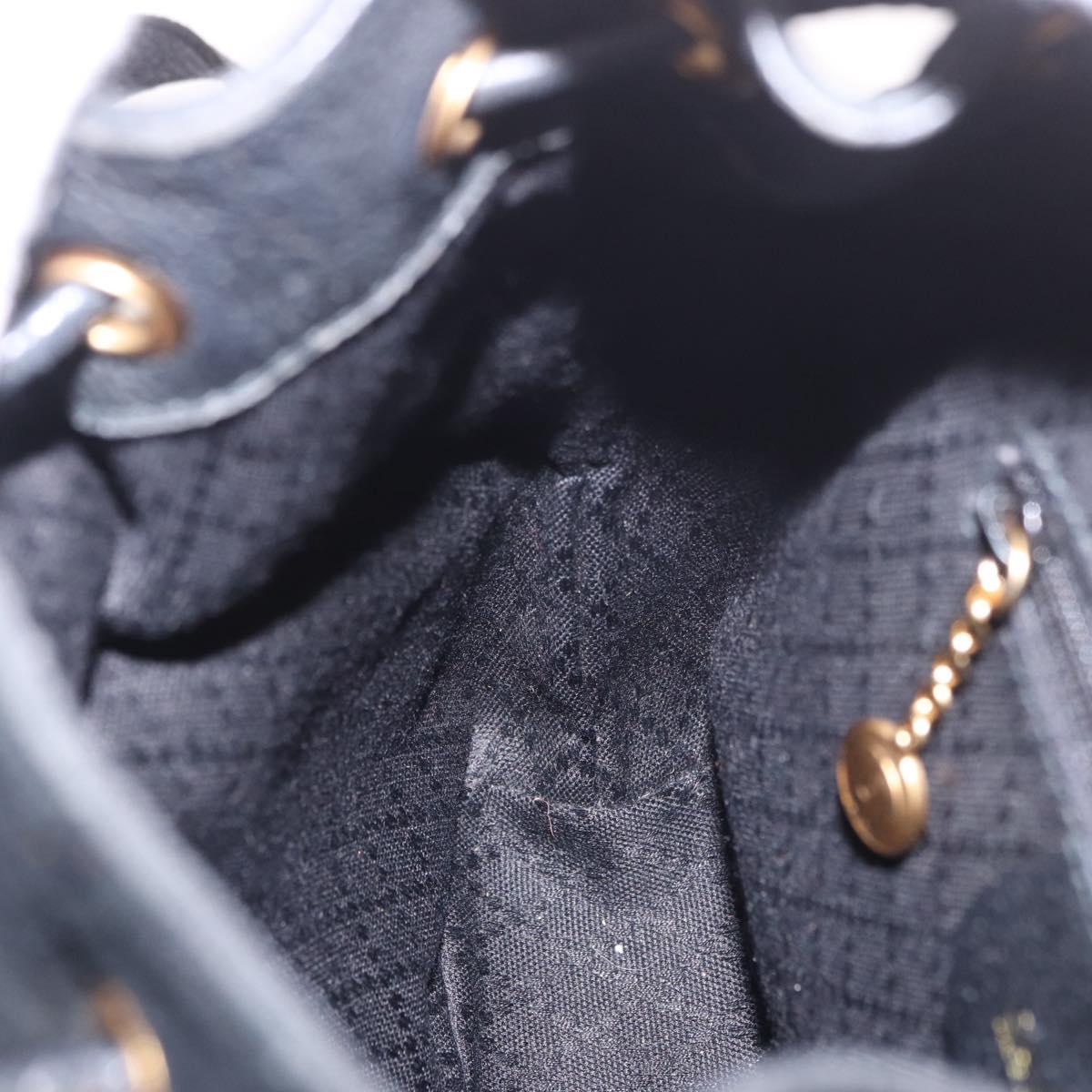 GUCCI Bamboo Backpack Suede Black Gold 003 1705 0030 Auth bs35670A