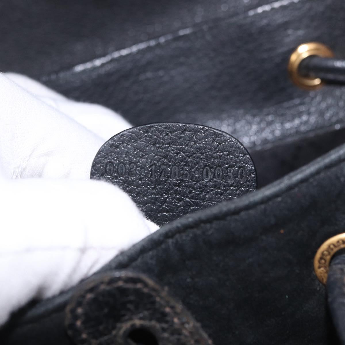 GUCCI Bamboo Backpack Suede Black Gold 003 1705 0030 Auth bs35670A