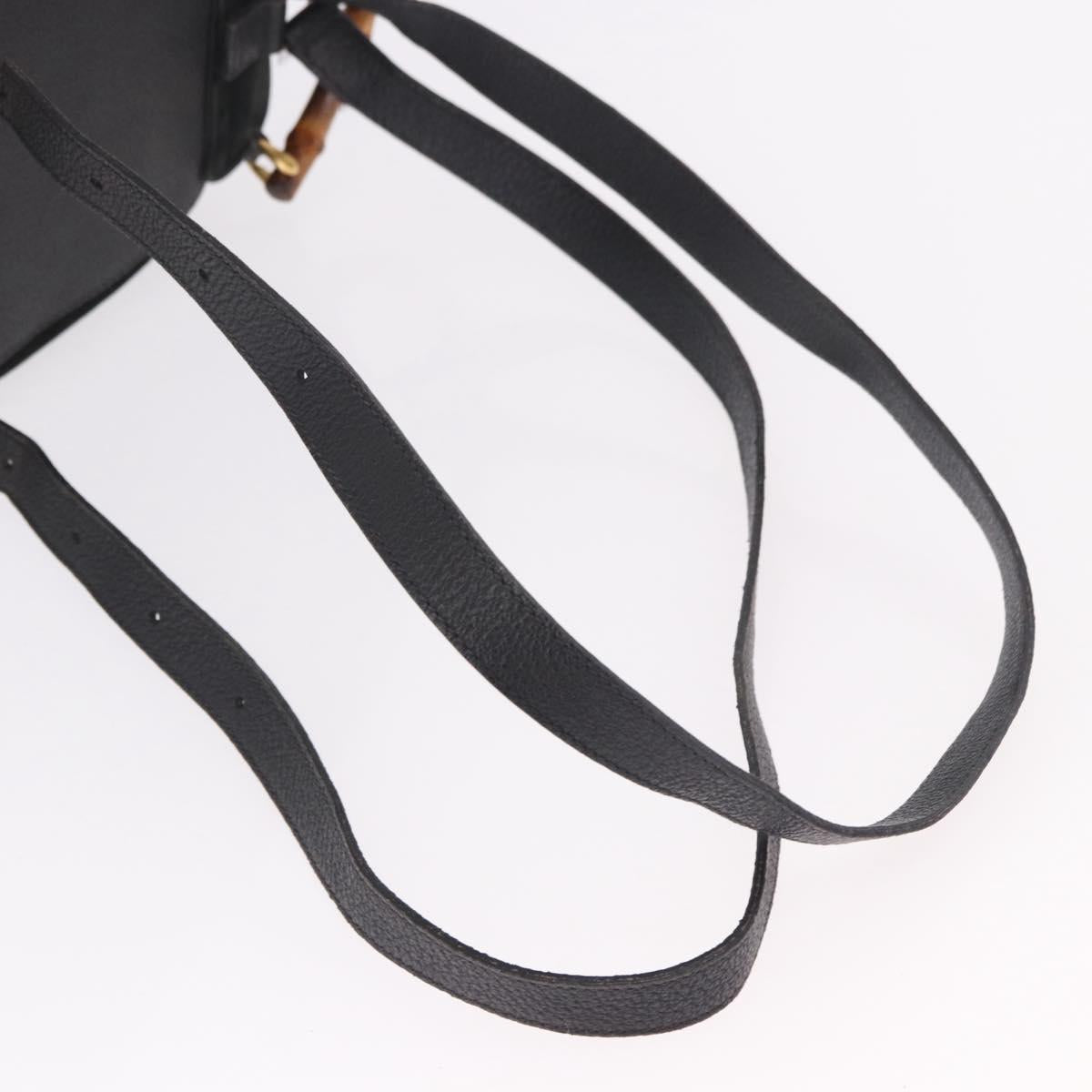 GUCCI Bamboo Backpack Suede Black Gold 003 1705 0030 Auth bs35670A