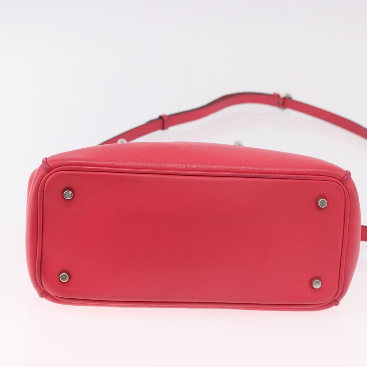 Christian Dior Diorissimo Hand Bag Leather 2way Pink Silver Auth bs35672A