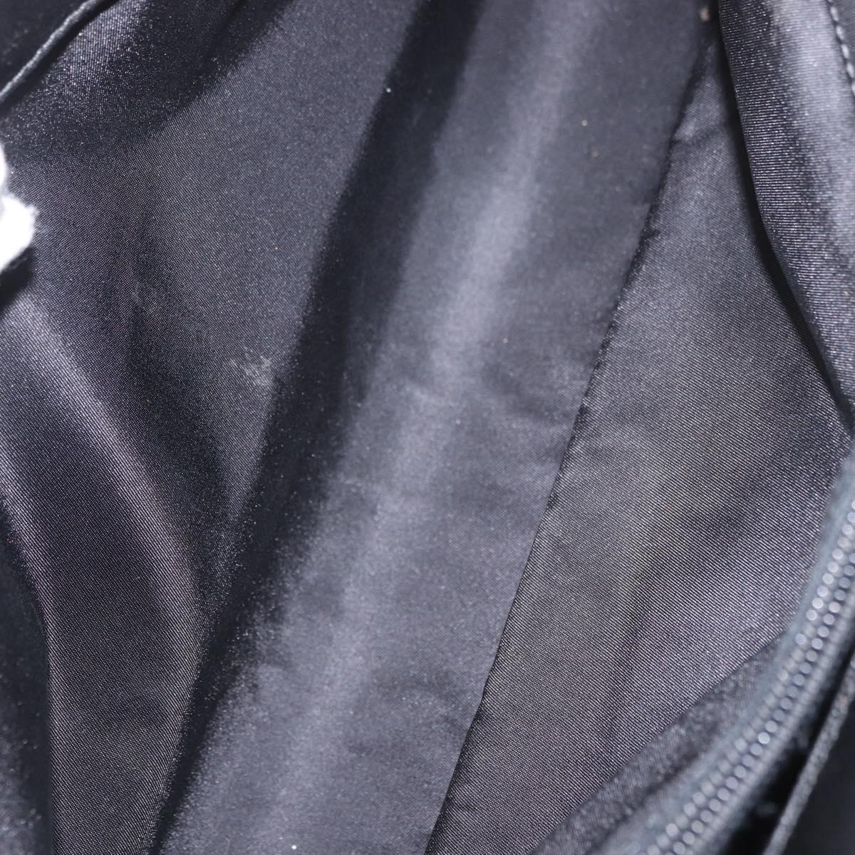 Christian Dior Hand Bag Nylon Black Silver Auth bs35673