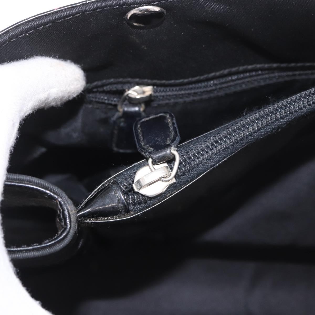 Christian Dior Hand Bag Nylon Black Silver Auth bs35673