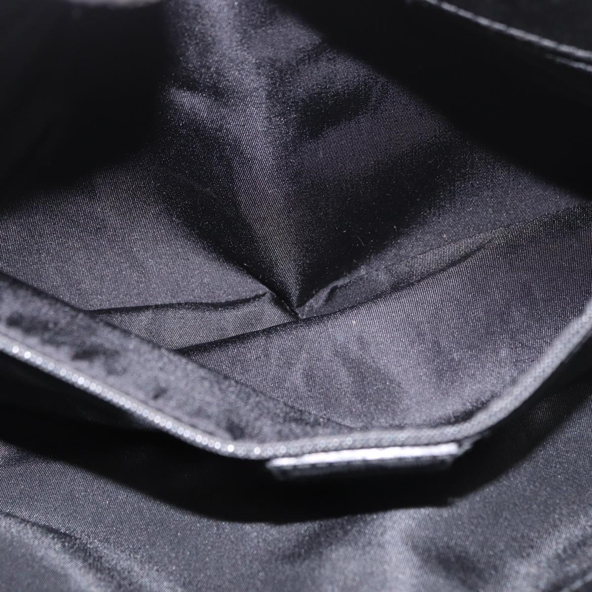 Christian Dior Hand Bag Nylon Black Silver Auth bs35673