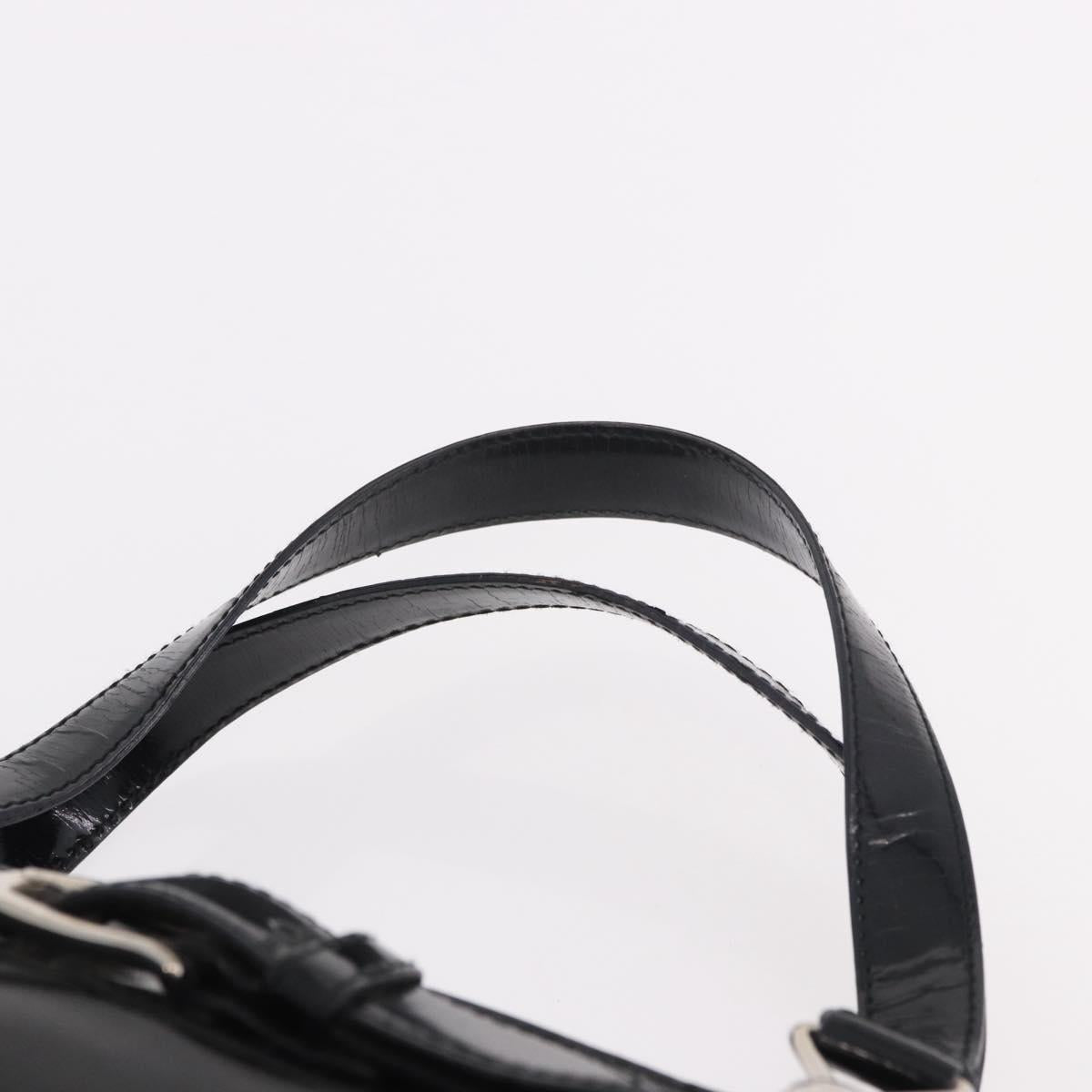 Christian Dior Hand Bag Nylon Black Silver Auth bs35673