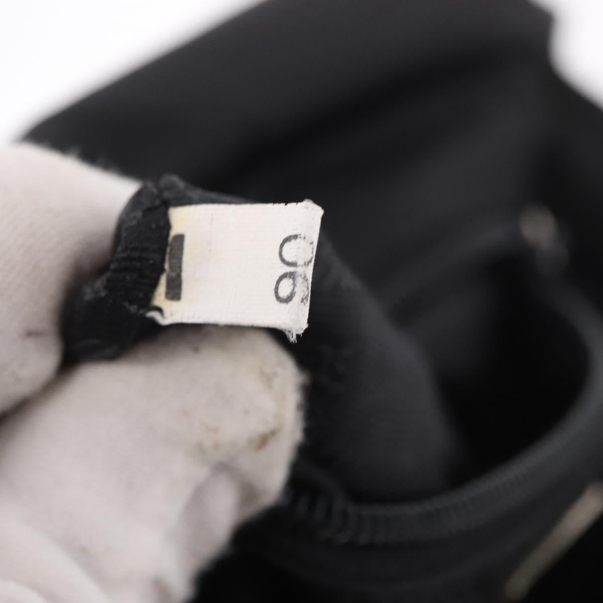 PRADA Shoulder Bag Leather Black Silver Auth bs35678A