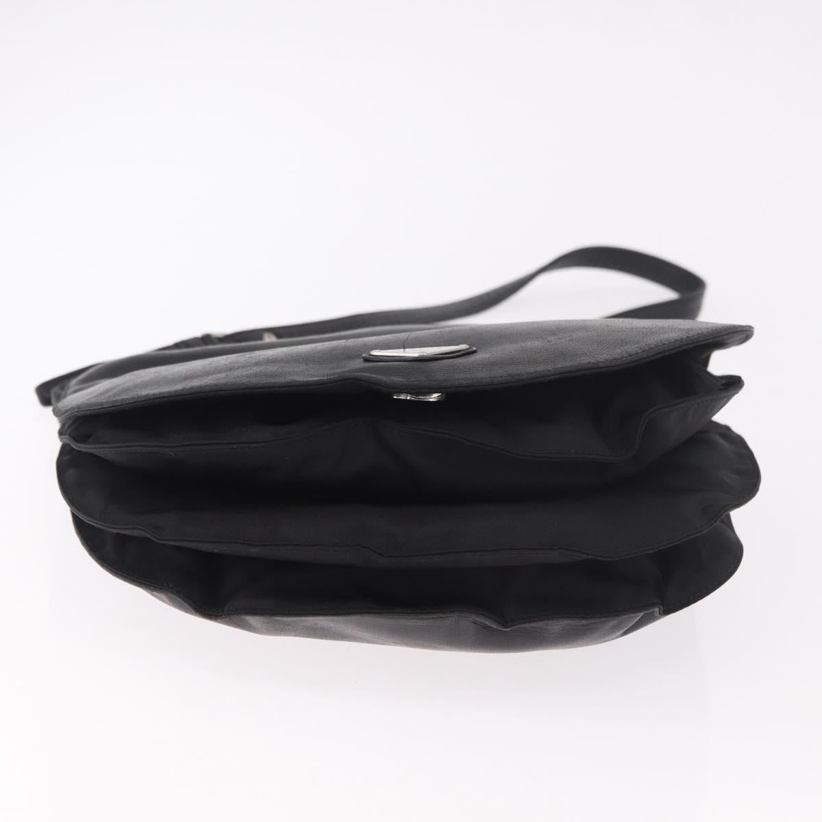 PRADA Shoulder Bag Leather Black Silver Auth bs35678A
