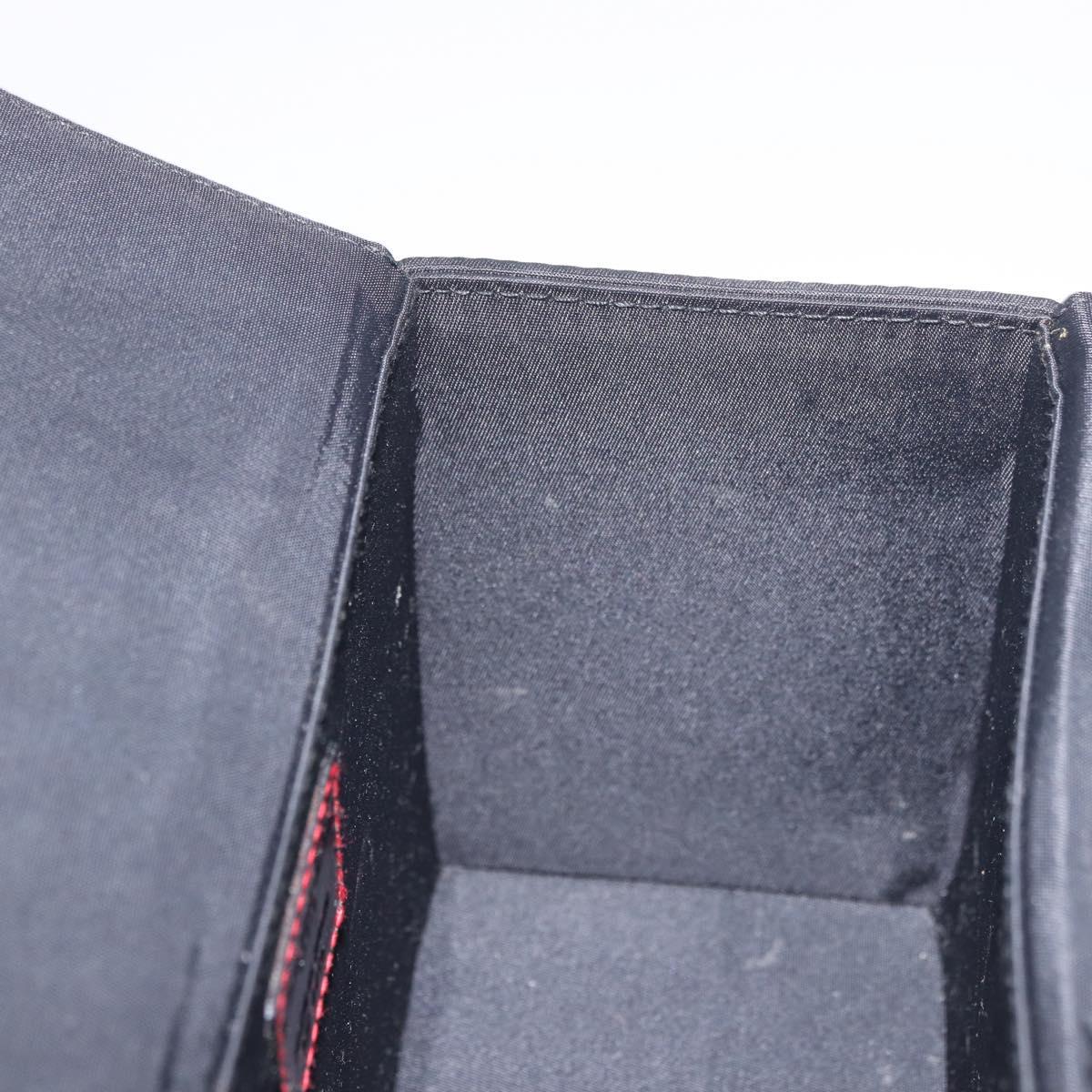 Christian Dior Clutch Bag Nylon Black Silver Auth bs35680
