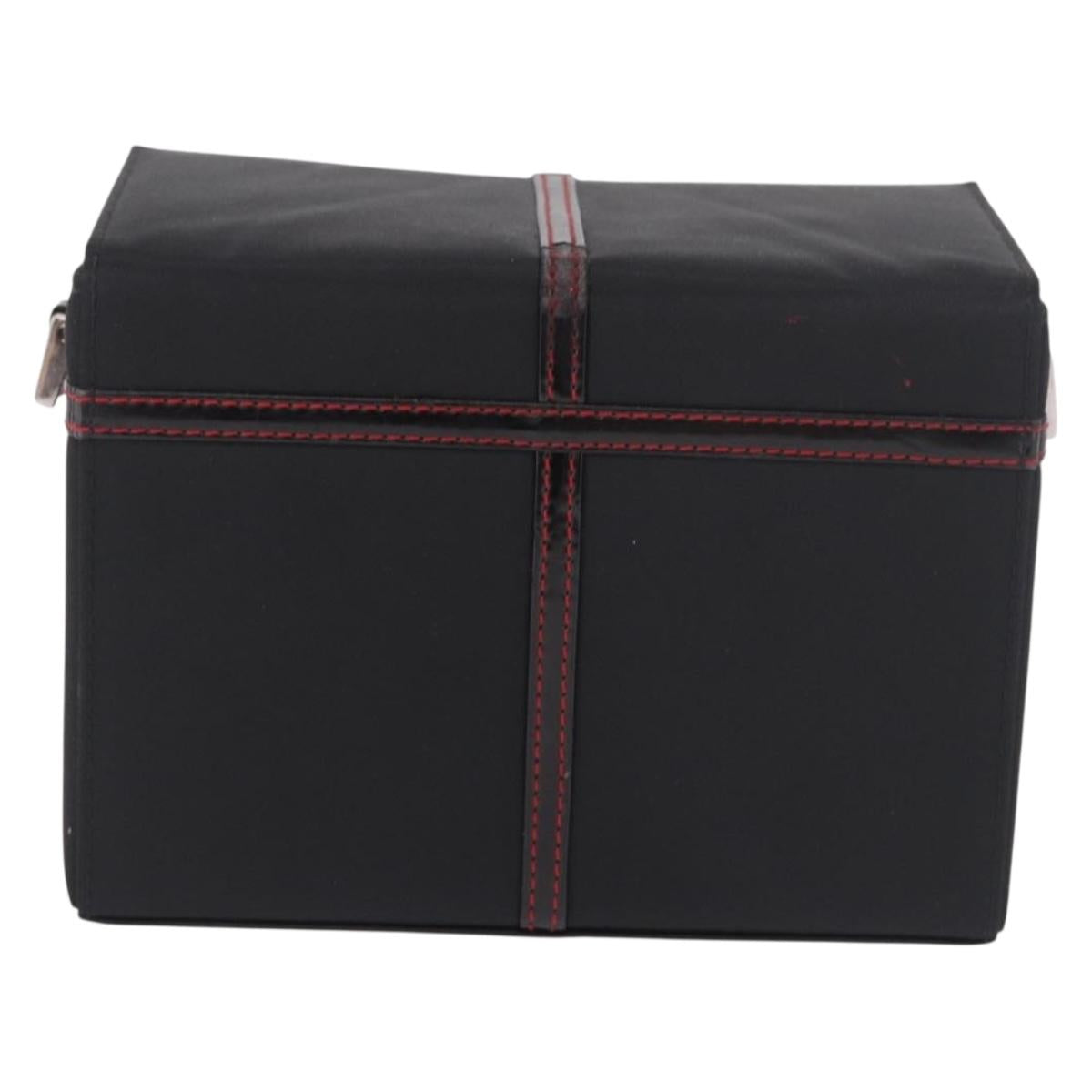 Christian Dior Clutch Bag Nylon Black Silver Auth bs35680